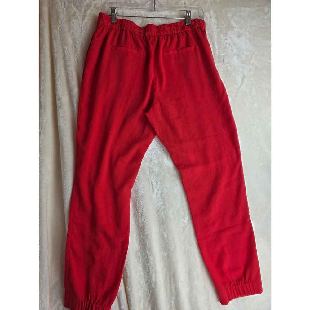 Nordstrom Halogen Red‎ Trousers Pants Pleated Waist Elastic Back.